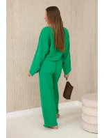 Mušelínová blúzka + nohavice zelená