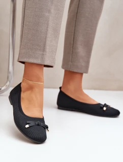 Siateczkowe Baleriny Z Kokardką Czarne Bianila