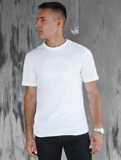 Pánske biele tričko s potlačou FashionStreet RX5512