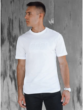 Pánske biele tričko s potlačou FashionStreet RX5512