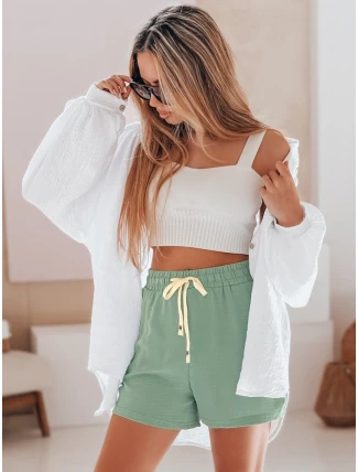 Dámske šortky HOT VIBE green FashionStreet SY0442 Dámske šortky HOT VIBE green FashionStreet SY0442