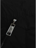 Dámska krátka voľná bunda s melanžovými rukávmi Vaston black-melange (F-23962#) Dámska krátka voľná bunda s melanžovými rukávmi Vaston black-melange (F-23962#)