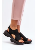 Sportowe Sandały Damskie Na Grubej Podeszwie Czarne Deinaleia