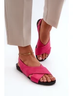 Zazoo 40407 Dámske kožené sandále Fuchsia