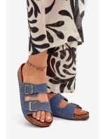 Dámske papuče na korkovej platforme s prackami Dark Denim Vesina Dámske papuče na korkovej platforme s prackami Dark Denim Vesina
