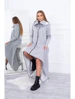 Zateplené šaty s dlhšími bokmi šedej