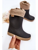 Dziecięce Kalosze Z Ocieplaczem Snow Wave Gokids 981 Czarno-Beżowe