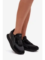 Skórzane Sneakersy Damskie Big Star OO274562 Hi-Poly System Czarne