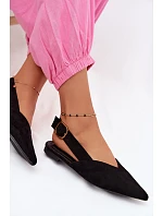 Balerínky so zlatou prackou Eco Suede Black Palerra