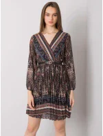 Šaty DHJ SK 10201.93P čierna a béžová