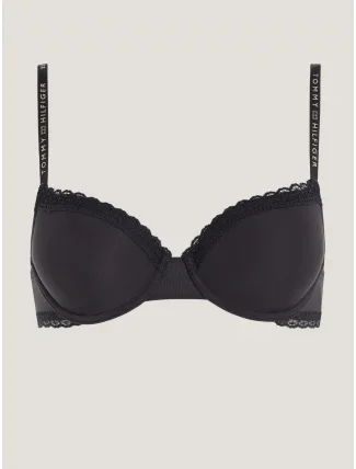 Dámska podprsenka TONAL LACE DEMI-CUP BRA UW0UW04546 BDS Black - Tommy Hilfiger