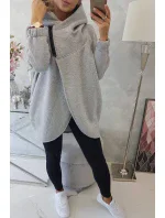 Šedá mikina s krátkym zipsom