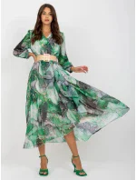 Dámske šaty 3062 4.17P čierna a zelená - FPrice Dámske šaty 3062 4.17P čierna a zelená - FPrice