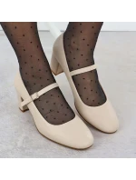 Sergio Leone PB176 Remienkové lodičky na nízkom podpätku v nude farbe Sergio Leone PB176