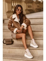 Trampki Damskie Wysokie Na Suwak Lemar Beżowe Katerin