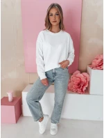 Dámska jednofarebná mikina LUMIVIA white FashionStreet BY1372 Dámska jednofarebná mikina LUMIVIA white FashionStreet BY1372