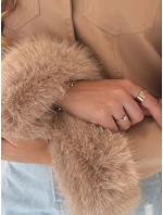 Dámska kožená bunda s ťavou kožušinou FashionStreet TY5139