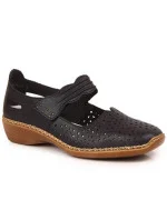 Rieker W RKR139 tmavomodré kožené čižmy