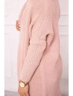 Sveter s netopierími rukávmi púdrovo ružový