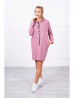 Šaty s kravatou tmavo ružové