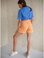 Oranžové džínsové šortky s vysokým pásom