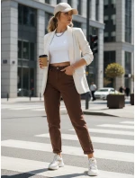 Dámske džínsy s vysokým pásom mom fit hnedé FashionStreet UY2869 Dámske džínsy s vysokým pásom mom fit hnedé FashionStreet UY2869