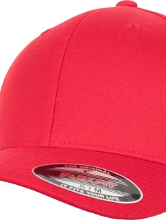Flexfit 6477 6-panelová čiapka s kšiltom 55.6477 červená