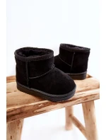 Ocieplane Czarne Dziecięce Młodzieżowe Botki Śniegowce Gooby