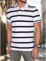 Pánska pruhovaná polokošeľa biela FashionStreet PX0645