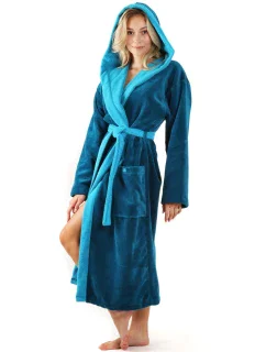 Dámsky župan Tampa duo s kapucňou 3959 petrol - Vestis