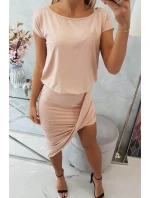 Sukienka asymetryczna ciemny pudrowy róż