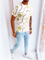 Pánske biele tričko s potlačou FashionStreet RX5125 Pánske biele tričko s potlačou FashionStreet RX5125