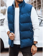 Pánska prešívaná modrá vesta FashionStreet TX4569