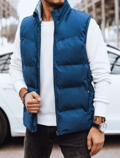 Pánska prešívaná modrá vesta FashionStreet TX4569