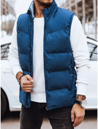 Pánska prešívaná modrá vesta FashionStreet TX4569