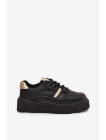 Damskie Sneakersy Na Platformie Big Star SS274360 Czarne