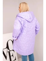 Dámska prešívaná bunda s kapucňou a HOPE svetlo fialová Dámska prešívaná bunda s kapucňou a HOPE svetlo fialová