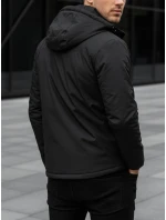 Pánska zimná bunda s kapucňou čierna FashionStreet TX5119