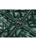 Tmavozelená prešívaná dámska bunda s opaskom (BH2208) Tmavozelená prešívaná dámska bunda s opaskom (BH2208)