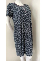 Dámska nočná košeľa 00-10-5500 Tmavomodrá s bielym vzorom - Vamp