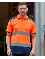 Yoko HVJ 220 Hi-Vis Piqué Polo 79.J220, vysoká viditeľnosť, žltá/námornícka modrá Yoko HVJ 220 Hi-Vis Piqué Polo 79.J220, vysoká viditeľnosť, žltá/námornícka modrá