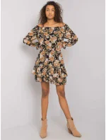 Šaty DHJ SK 15015 2.73P čierna a béžová