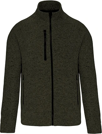 Kariban K 9106 Pánska melírovaná pletená fleecová bunda 20.9106 tmavá khaki melírovaná Kariban K 9106 Pánska melírovaná pletená fleecová bunda 20.9106 tmavá khaki melírovaná