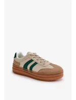 Dámske tenisky na platforme Beige-Green Nesonice