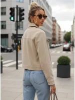 FashionStreet dámska semišová béžová bunda TY5574