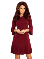 Pohodlné dámske plisované šaty v bordovej farbe model 7606643