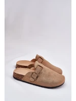 Klapki Chodaki Damskie i Na Platformie Z Klamrą Khaki Selio