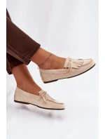 Dámské mokasíny s třásněmi světle béžové Janelisse