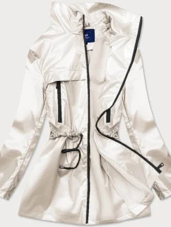 Tenká dámska bunda v perlovej farbe so stojačikom (AG5-017)