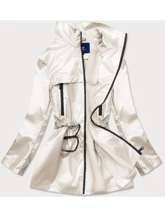 Tenká dámska bunda v perlovej farbe so stojačikom (AG5-017) Tenká dámska bunda v perlovej farbe so stojačikom (AG5-017)